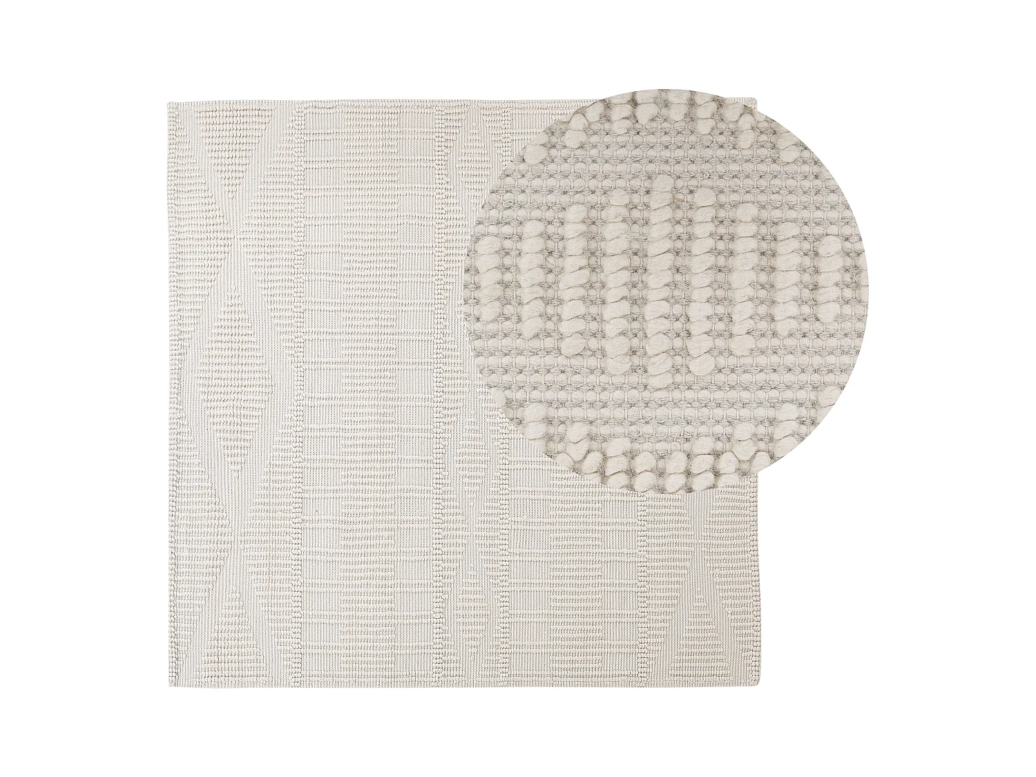 Vloerkleed wol lichtbeige 200 x 200 cm LAPSEKI