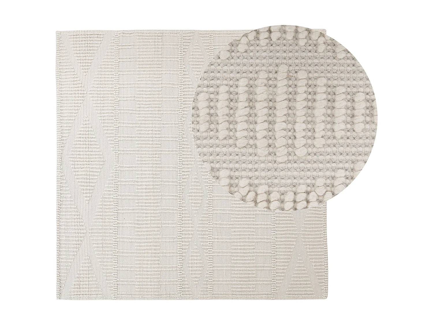 Vloerkleed wol lichtbeige 200 x 200 cm LAPSEKI