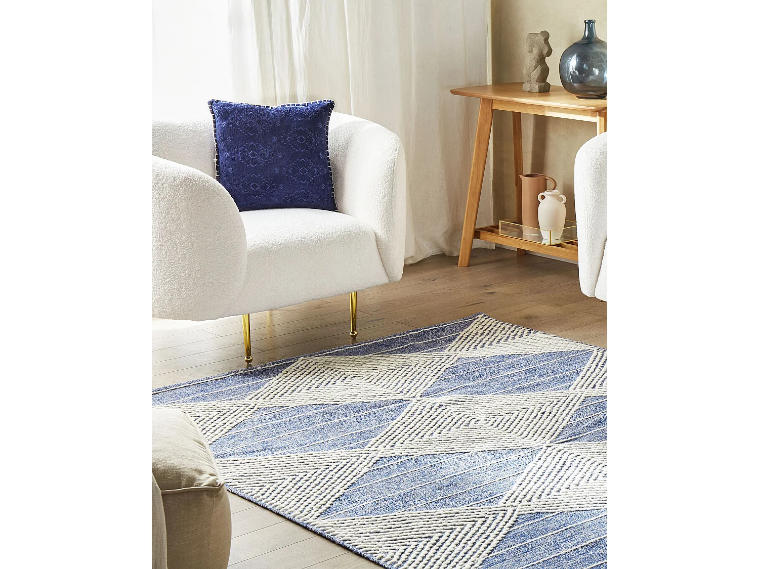 Tapis DATCA Bleu 140 x 200 cm Laine