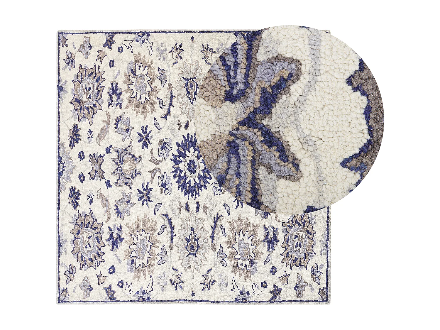 Tapis KUMRU Beige 200 x 200 cm Laine