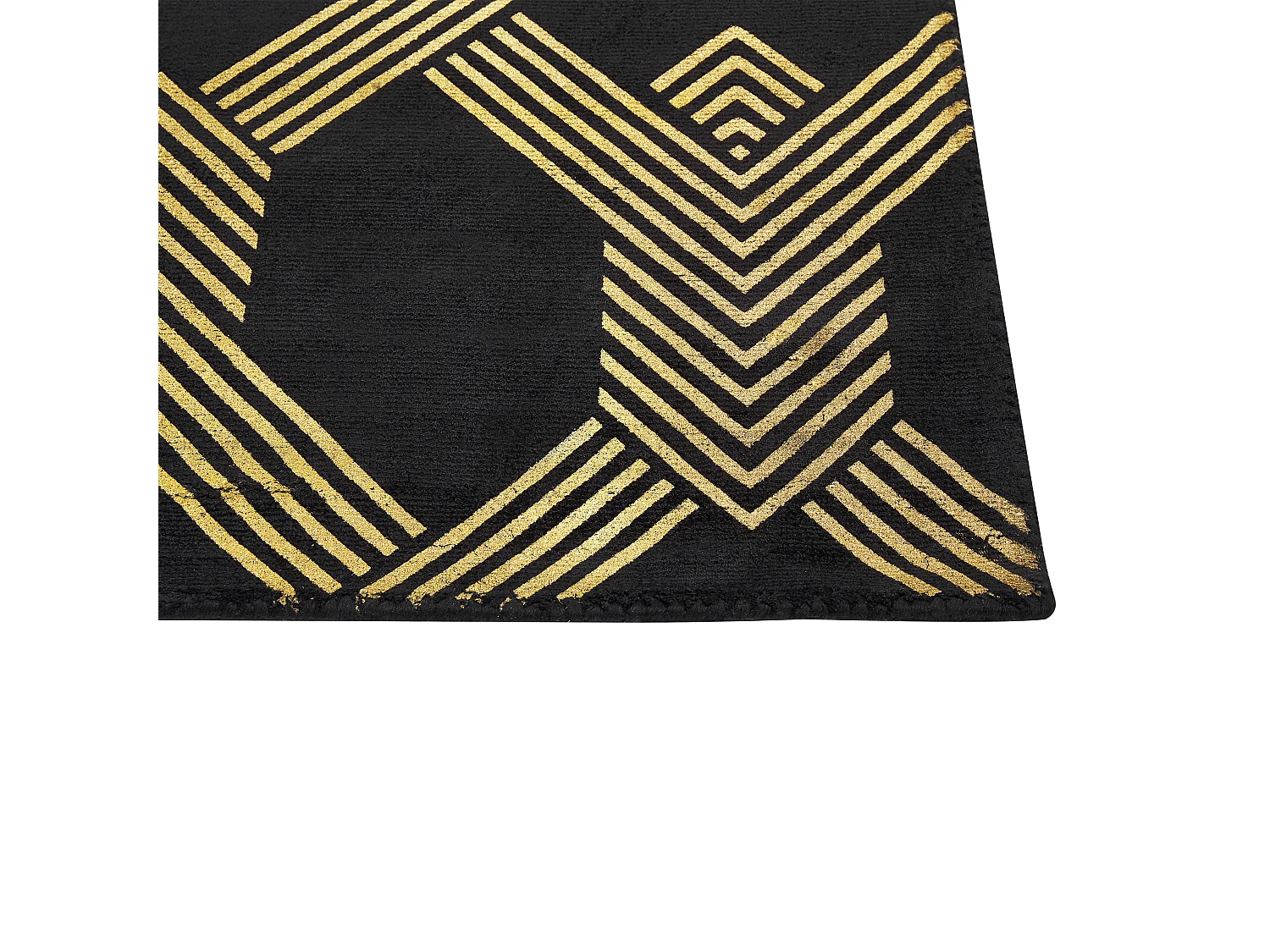 Teppich schwarz / gold 160 x 230 cm geometrisches Muster Kurzflor VEKSE