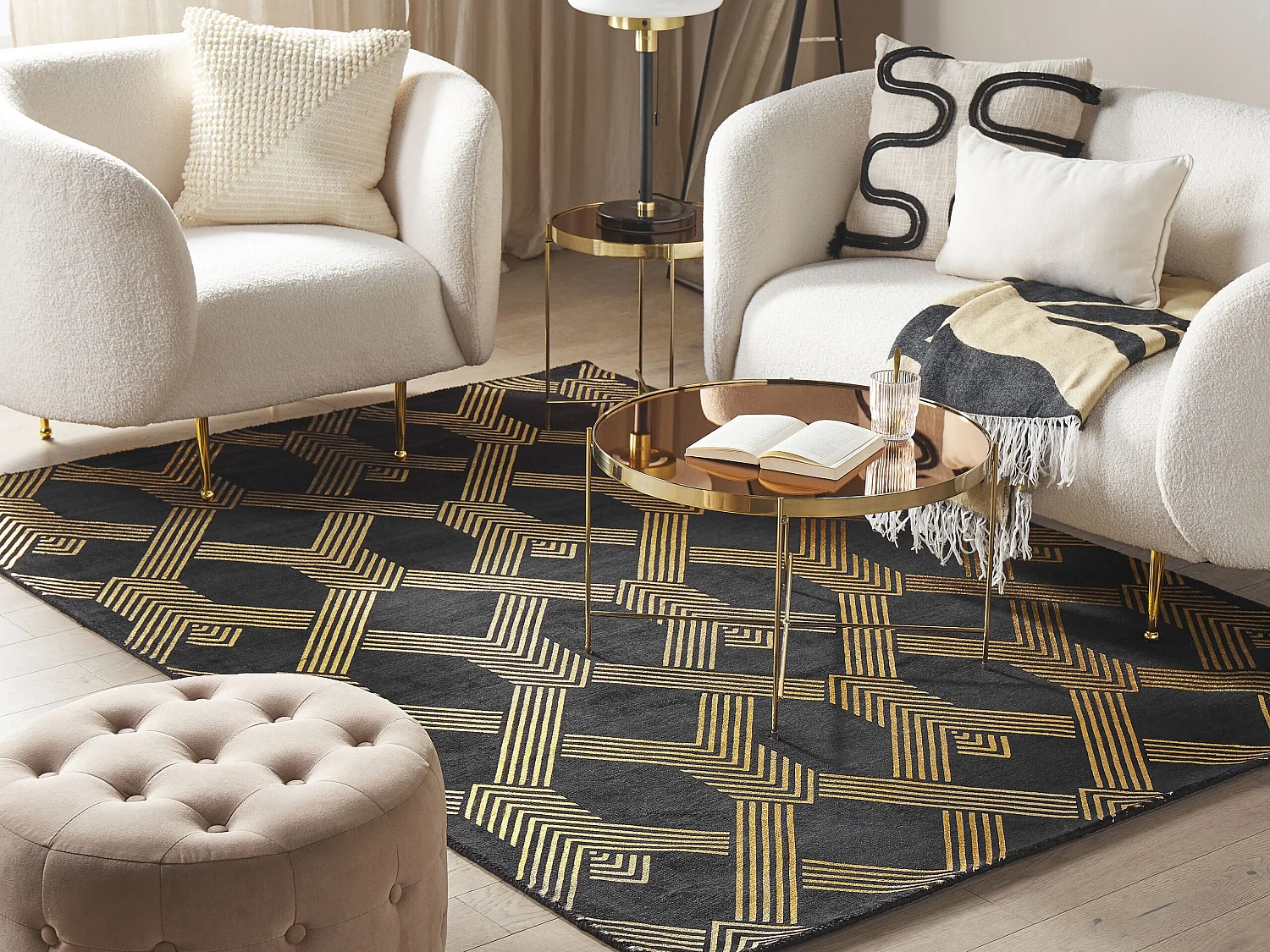 Tapete de viscose preto 160 x 230 cm VEKSE