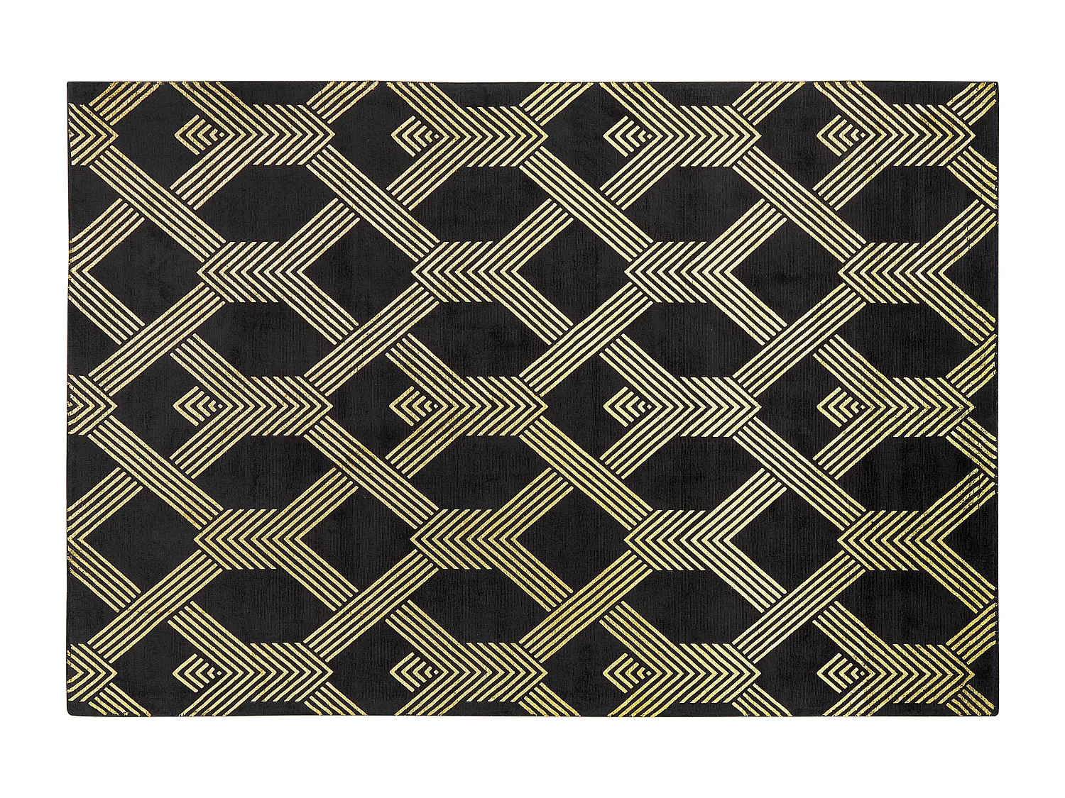Tappeto viscosa nero e oro 160 x 230 cm VEKSE