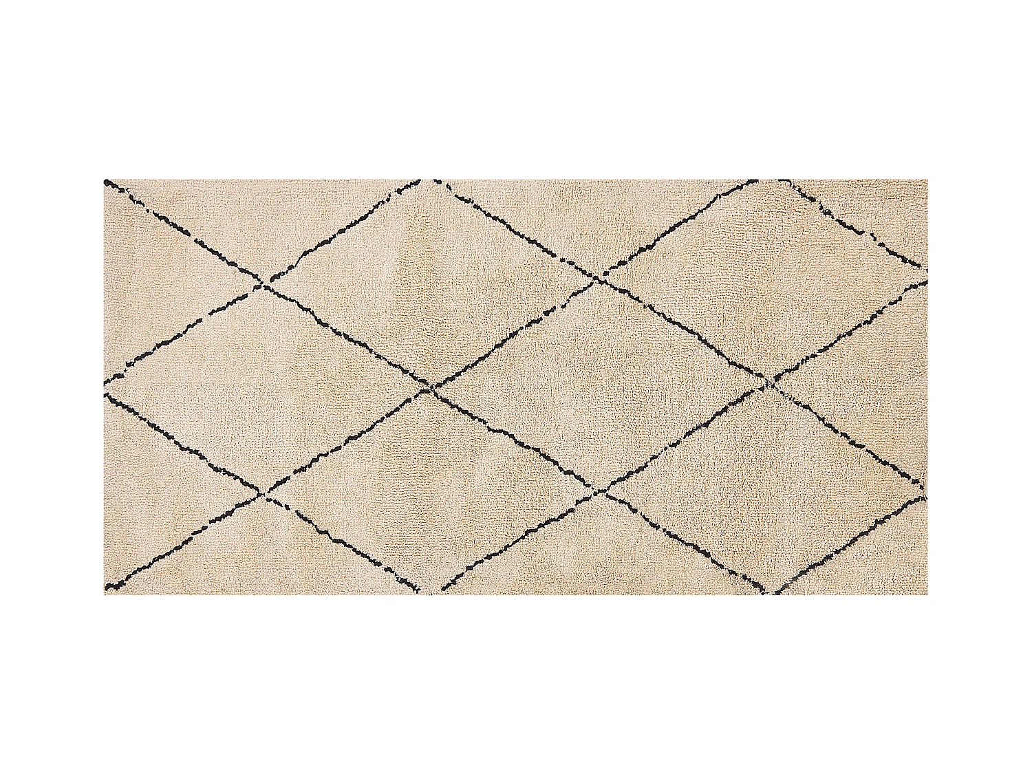 Vloerkleed polyester beige/zwart 80 x 150 cm MUTKI