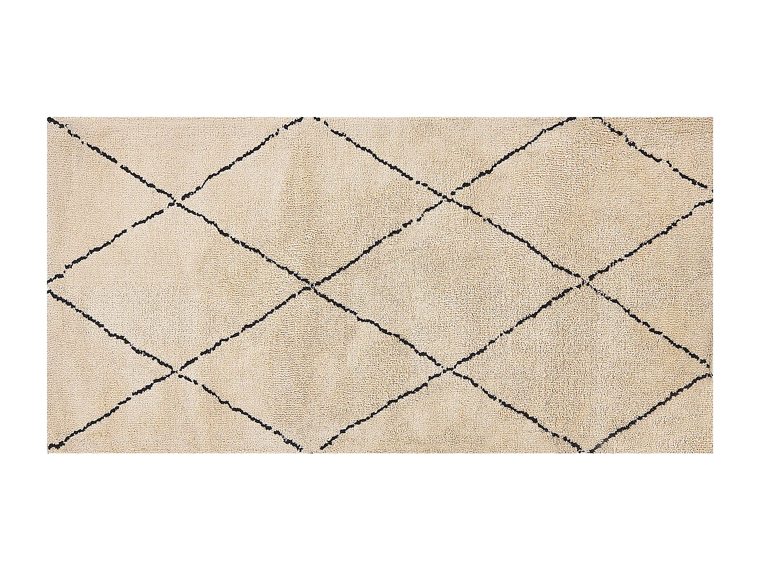 Vloerkleed polyester beige/zwart 80 x 150 cm MUTKI