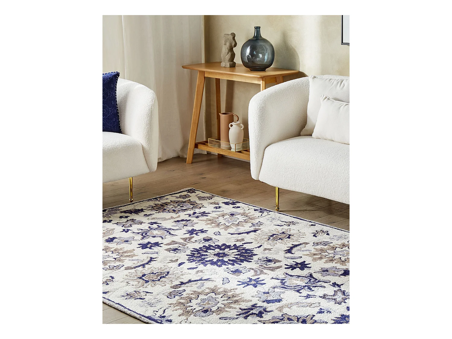 Tapis KUMRU Beige 140 x 200 cm Laine