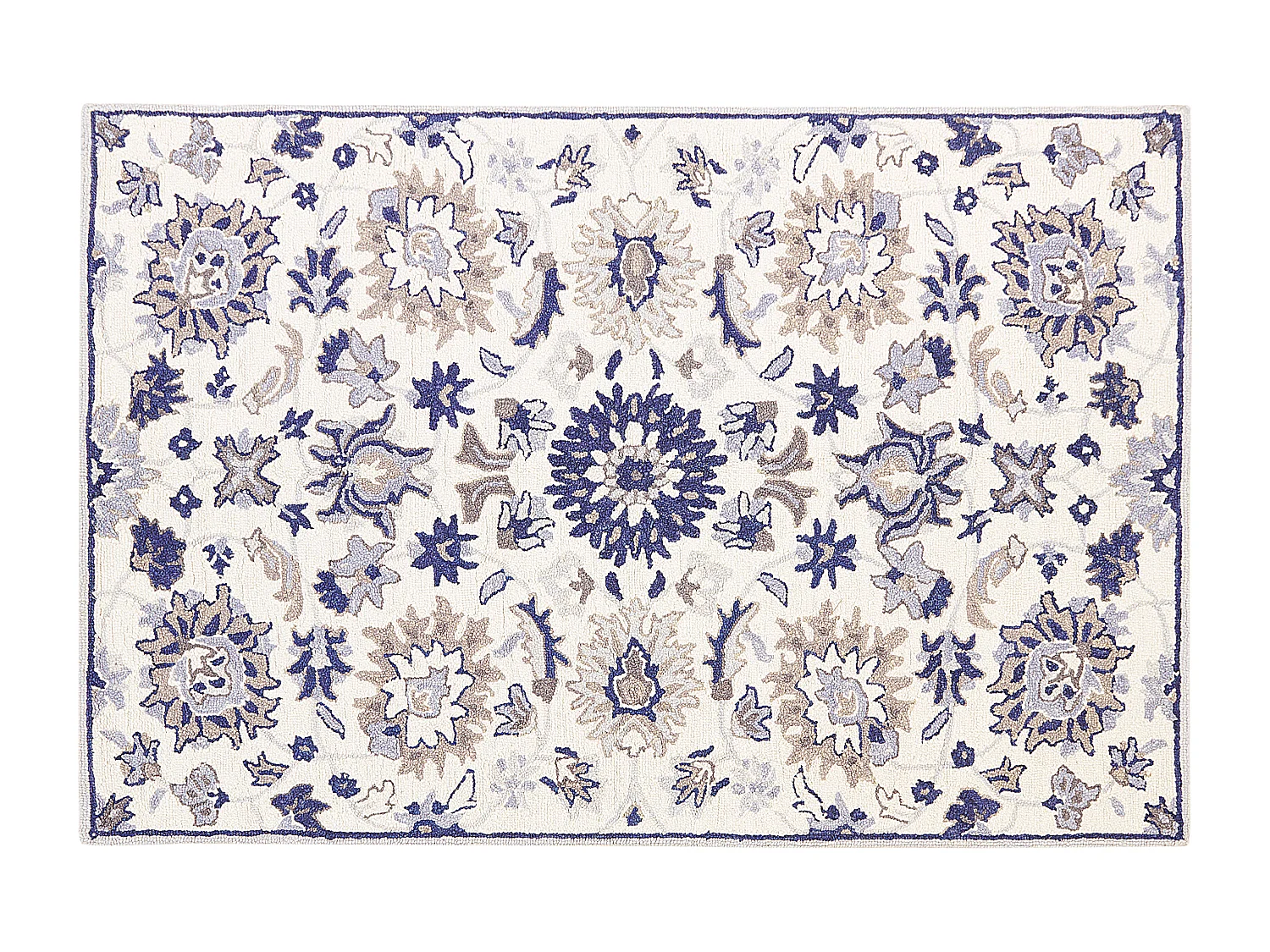 Vloerkleed vintage beige/blauw 140 x 200 cm KUMRU