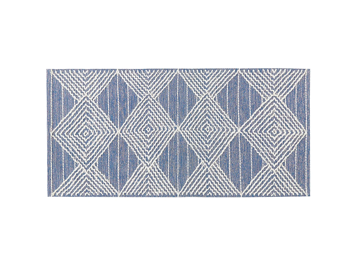 Tappeto lana beige chiaro e blu 80 x 150 cm DATCA