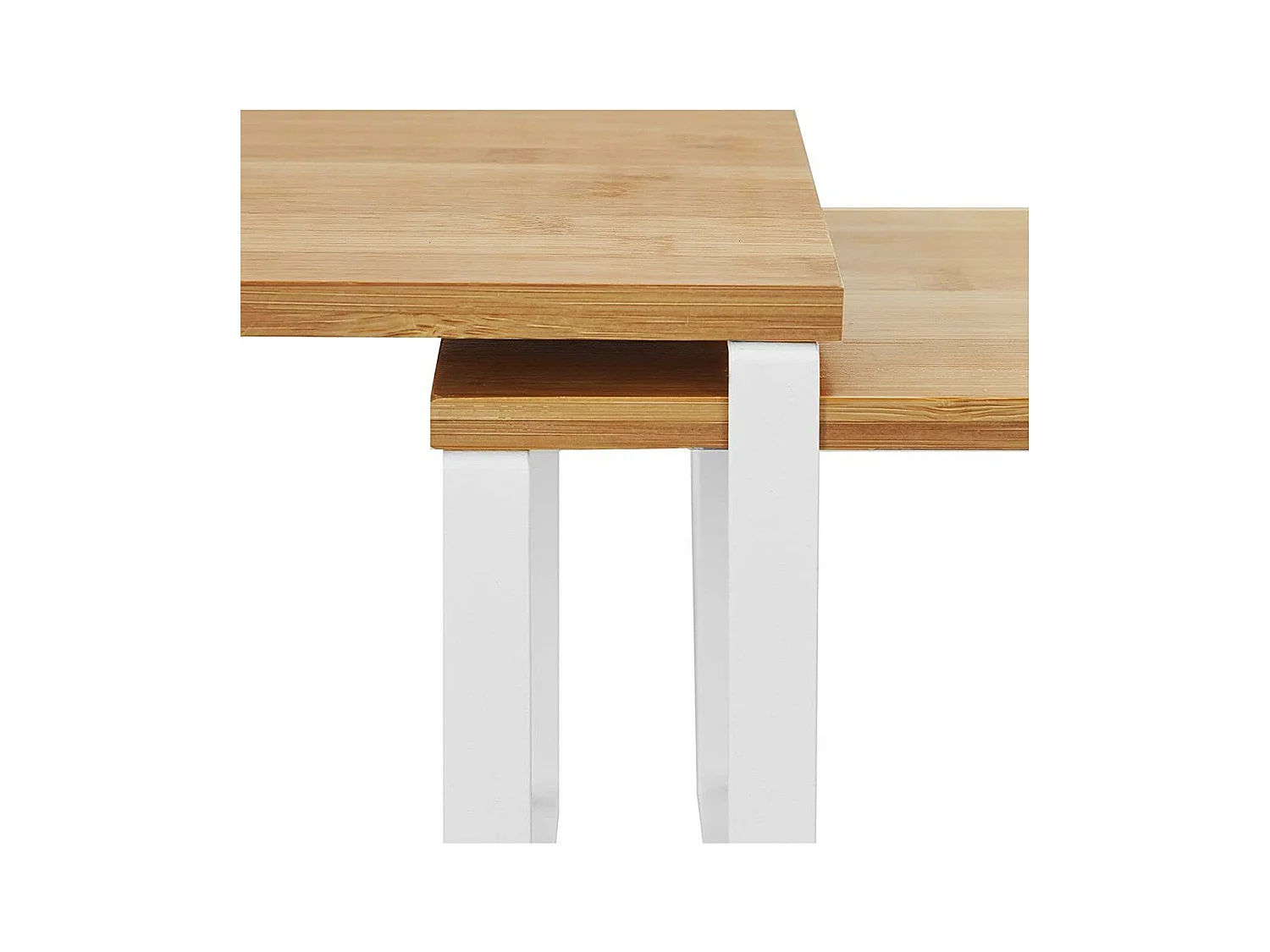 Set di 2 ripiani impilabili in bambù e metallo