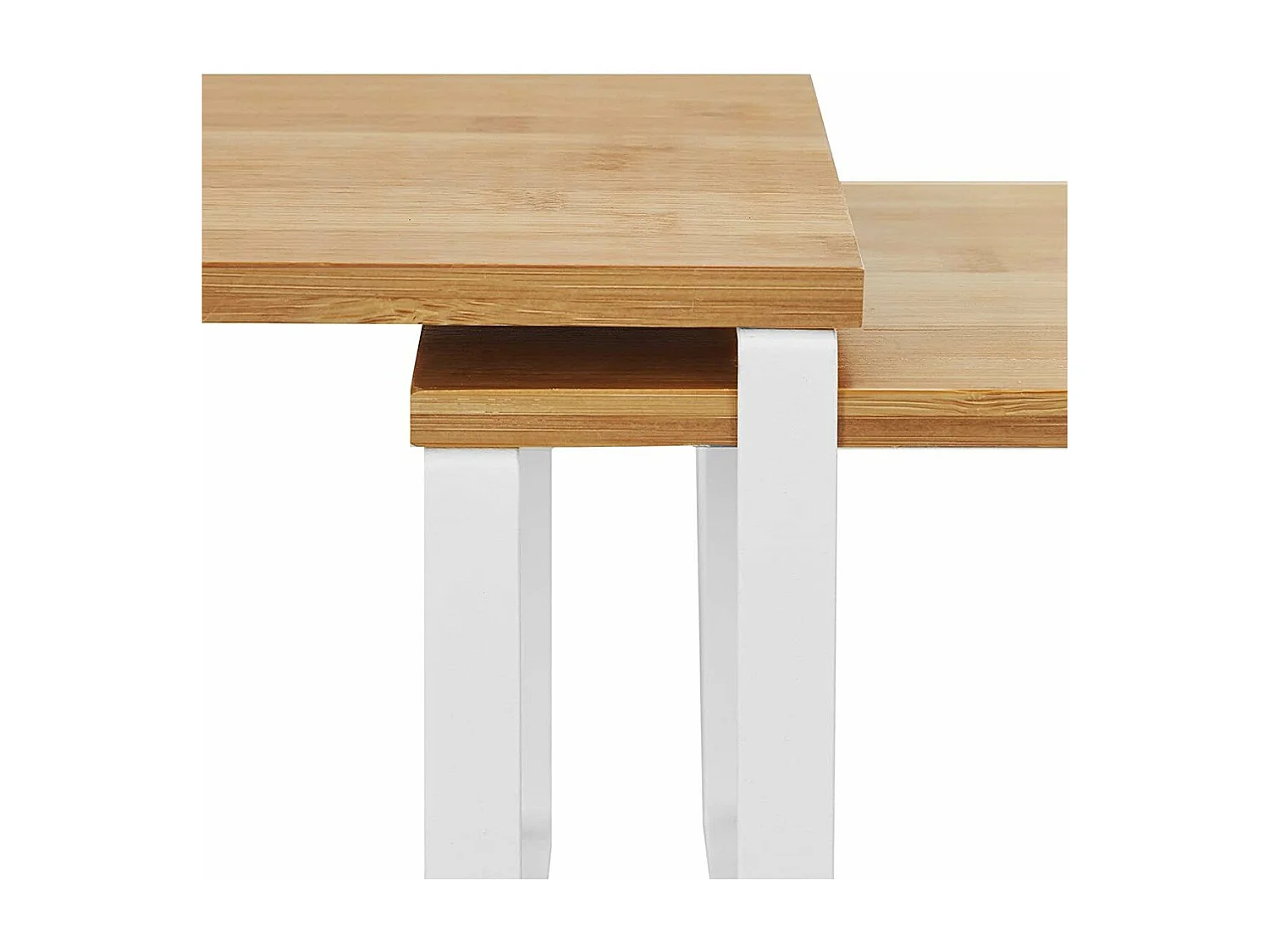 Lot de 2 Étagères Empilables en Bambou et Métal