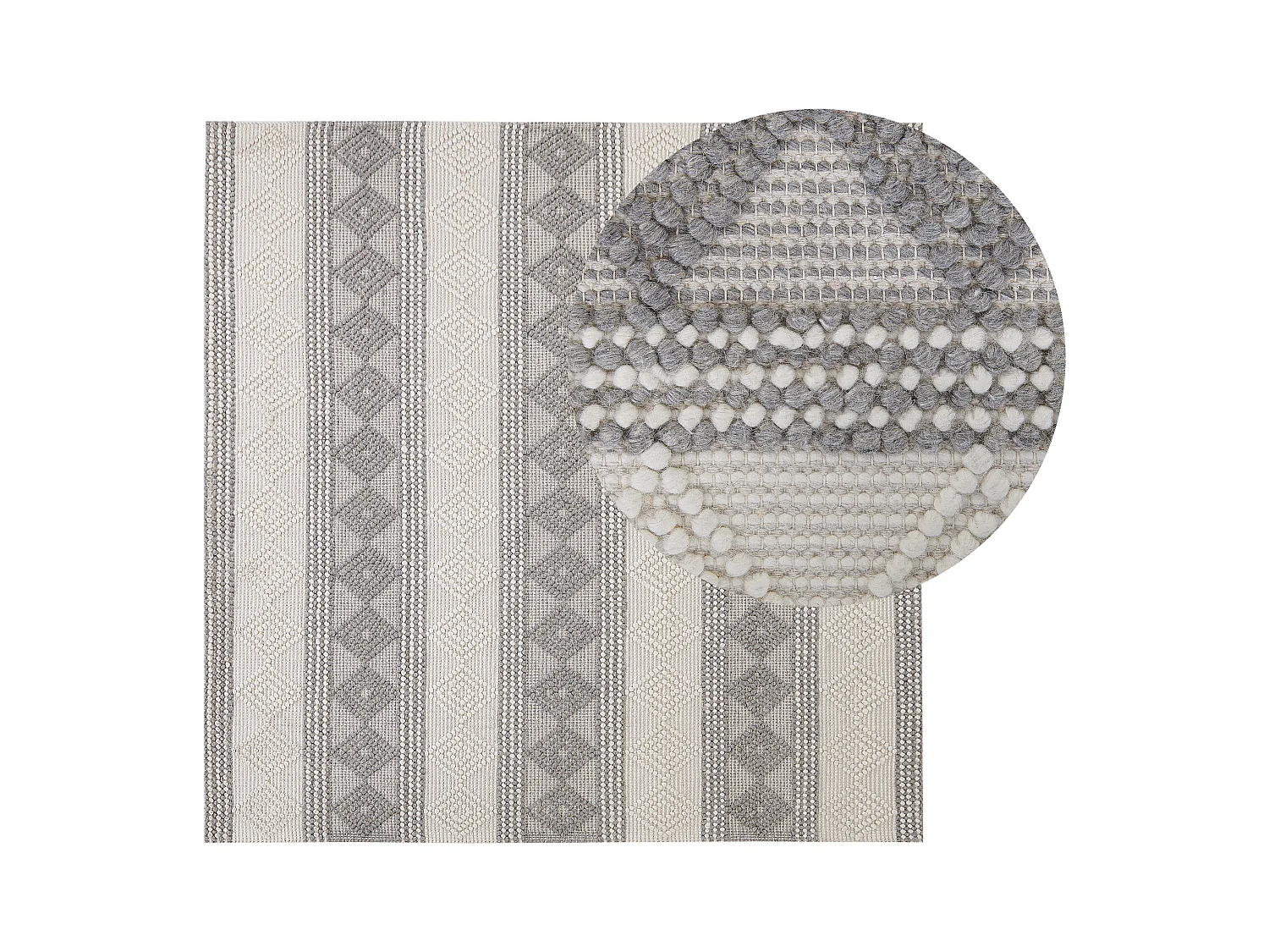 Dywan wełniany 200 x 200 cm beżowo-szary BOZOVA