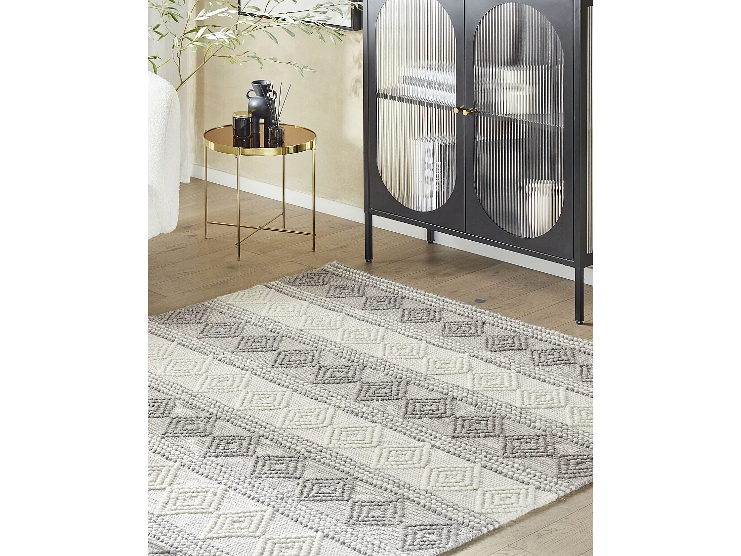 Vloerkleed wol beige/grijs 200 x 200 cm BOZOVA