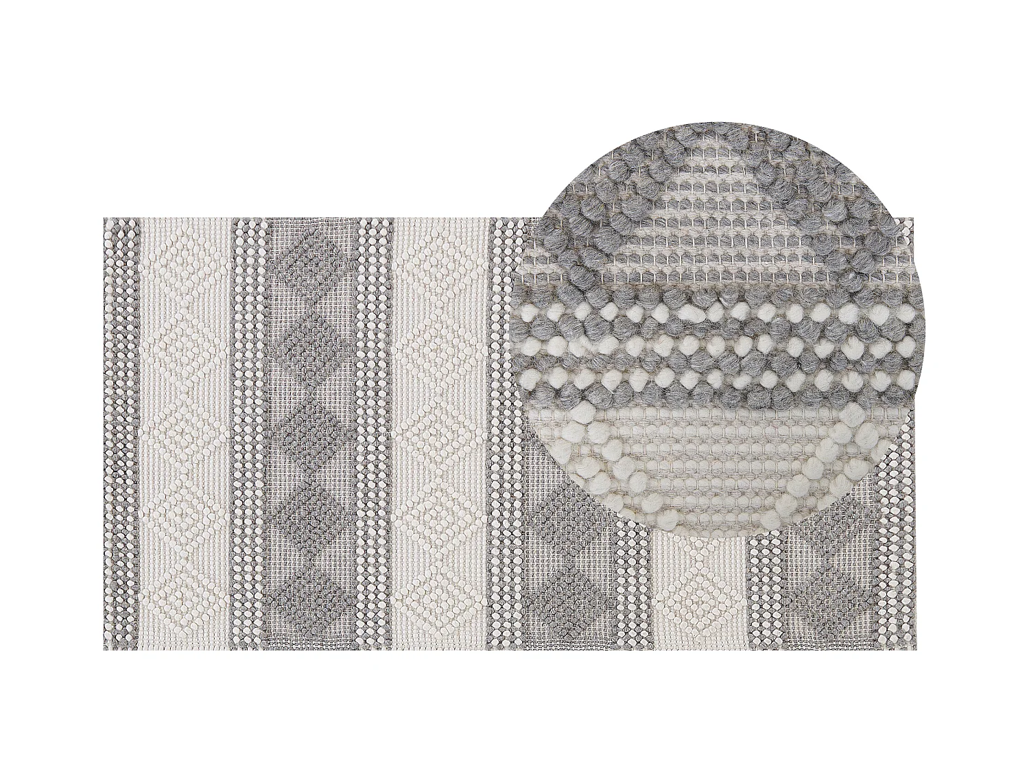 Dywan wełniany 80 x 150 cm beżowo-szary BOZOVA