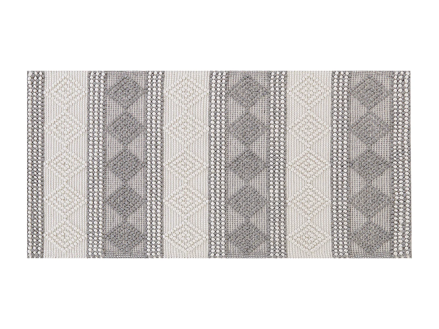 Teppich Wolle beige / grau mit geometrischem Muster rechteckig 80x150 cm Bozova