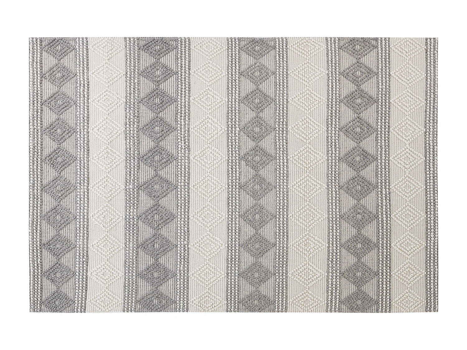 Tapete de lã creme e cinzento 140 x 200 cm BOZOVA