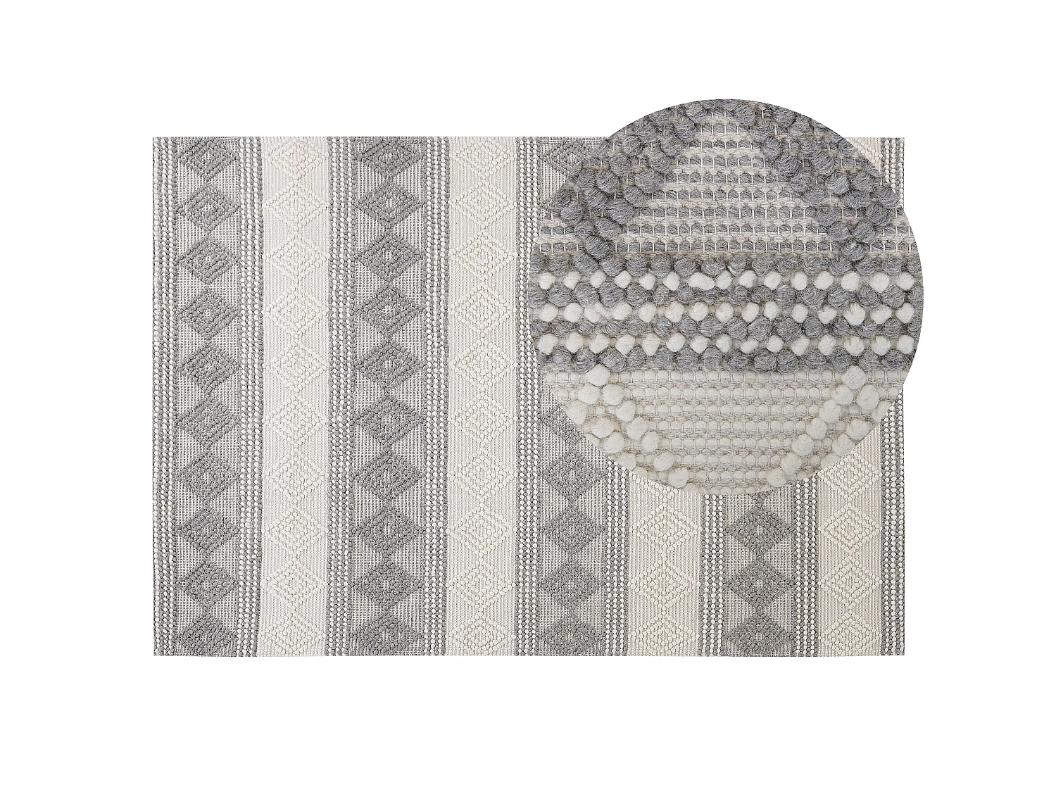 Tapis en laine beige clair et gris 140 x 200 cm BOZOVA