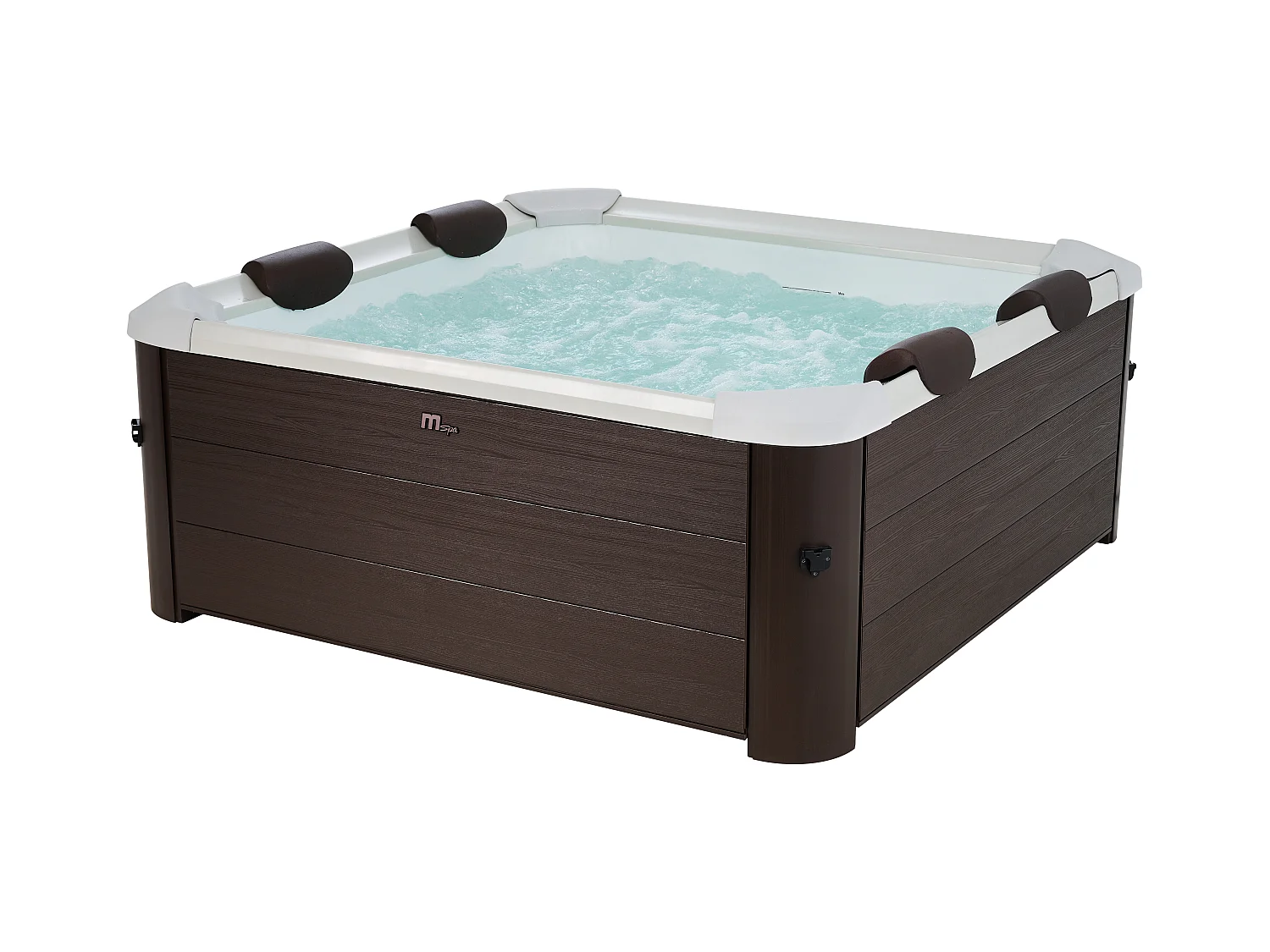 Spa semi-rigide MSpa 6 places marron avec accessoires - 120 jets - L160  x l160 x H65 cm - MAKEMO