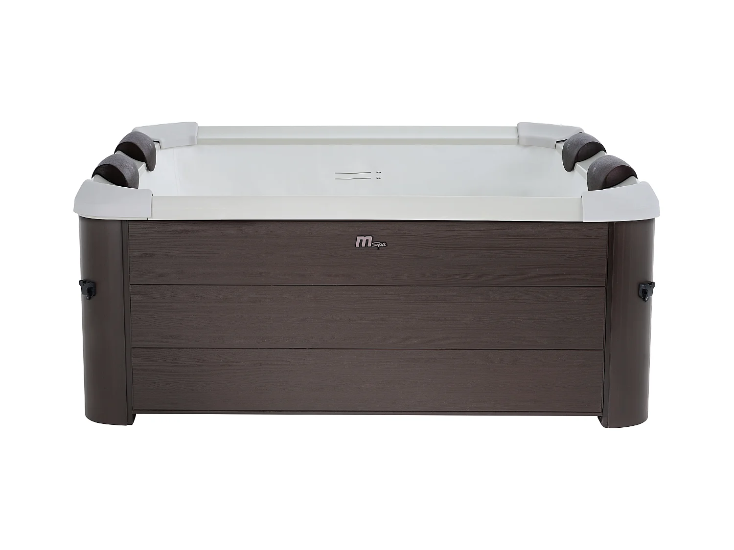 Bruine halfharde spa met 6 plaatsen met accessoires - 120 stralen - L160  x B160 x H65 cm - MAKEMO van MSPA