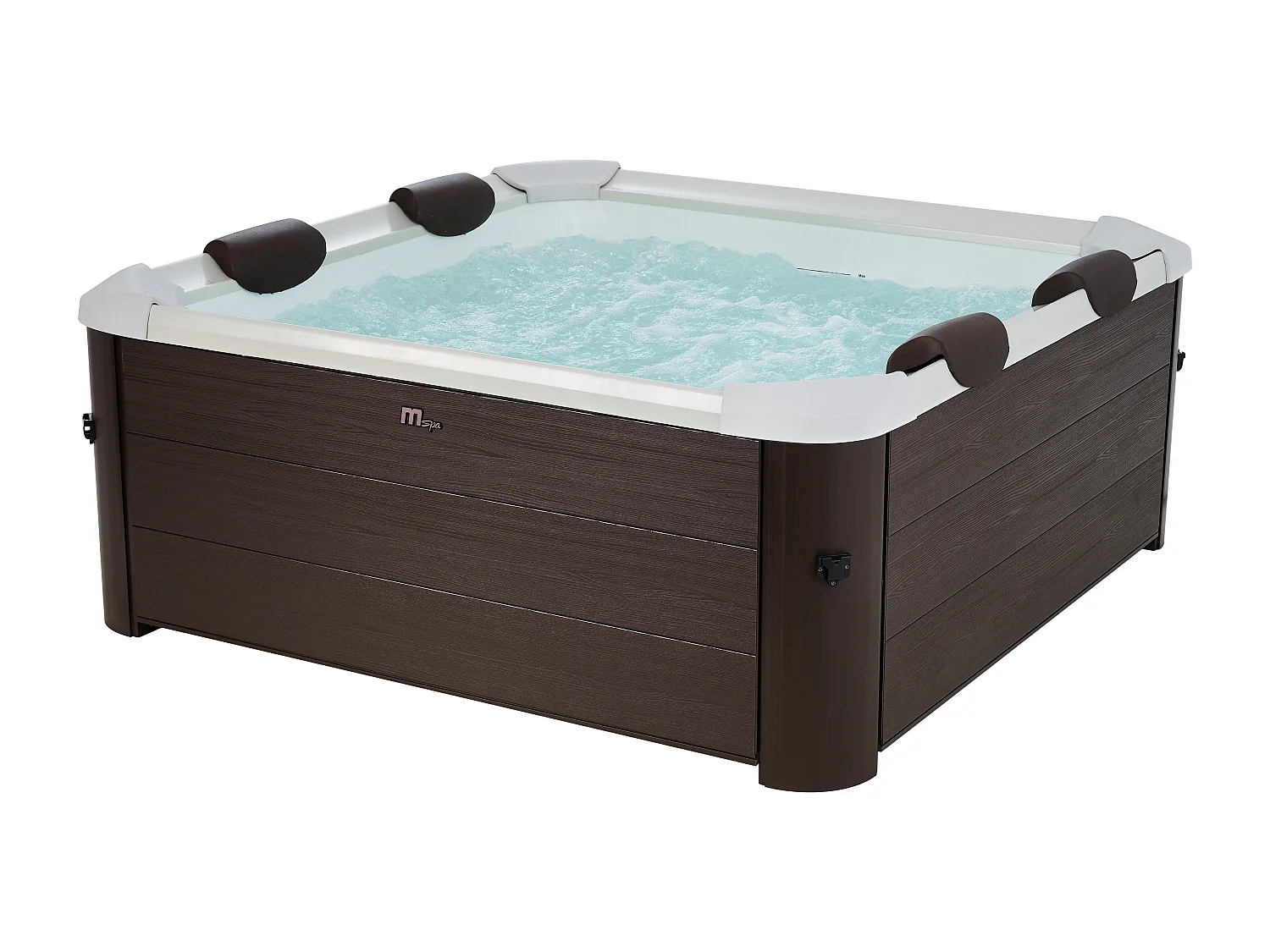 Spa semi-rigide MSpa 6 places marron avec accessoires - 120 jets - L160  x l160 x H65 cm - MAKEMO