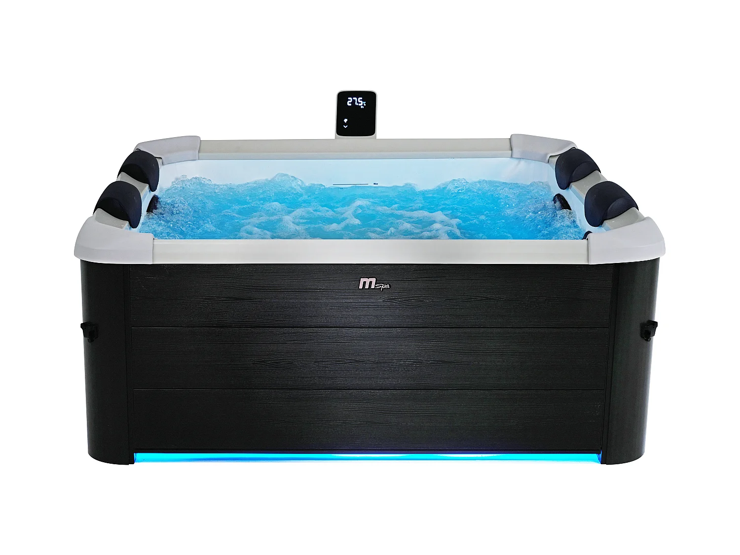 Spa semi-rigide MSpa 6 places gris anthracite avec LED et accessoires -128 jets - L160 x l160 x H65 cm - NAPUKA