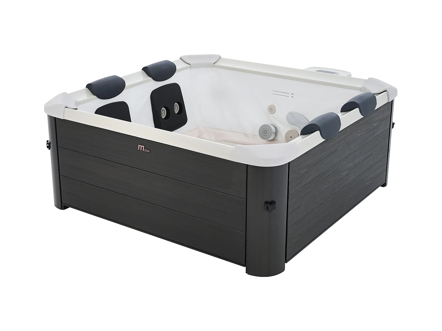 Spa semi-rigide MSpa 6 places gris anthracite avec LED et accessoires -128 jets - L160 x l160 x H65 cm - NAPUKA