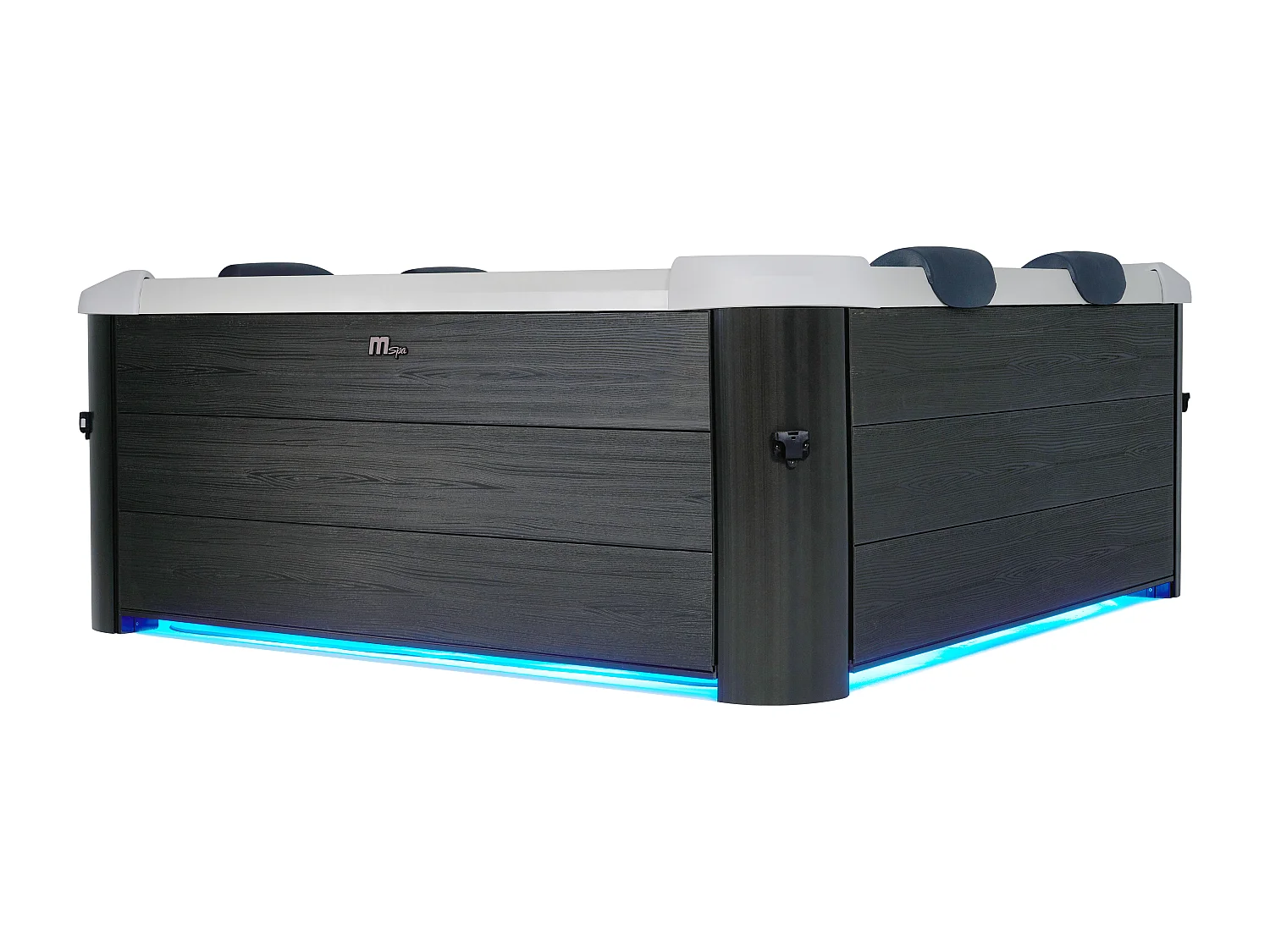 Spa semi-rigide MSpa 6 places gris anthracite avec LED et accessoires -128 jets - L160 x l160 x H65 cm - NAPUKA
