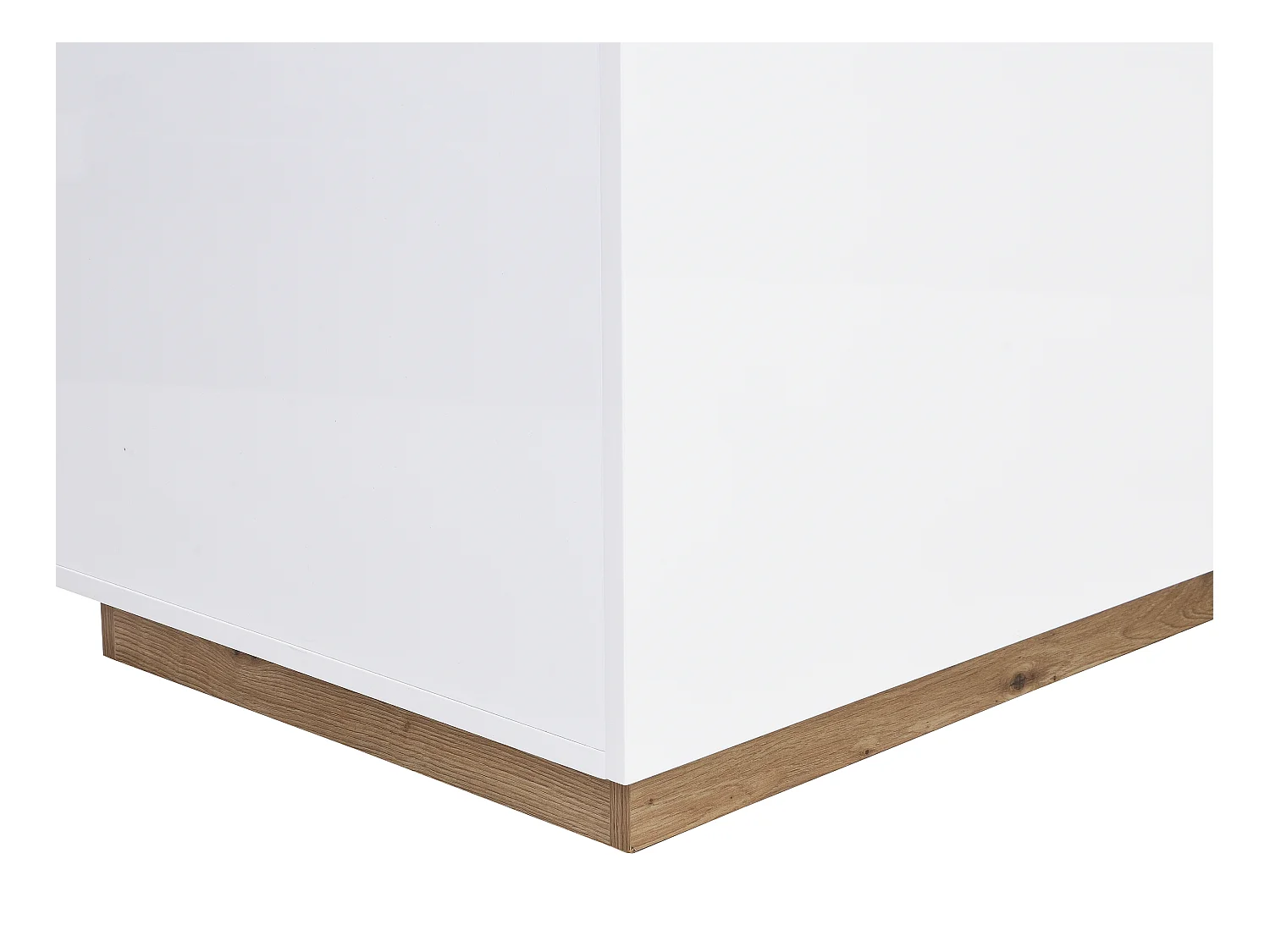 Isla de cocina con 2 puertas y 1 estante de MDF - Natural y blanco CORELINA