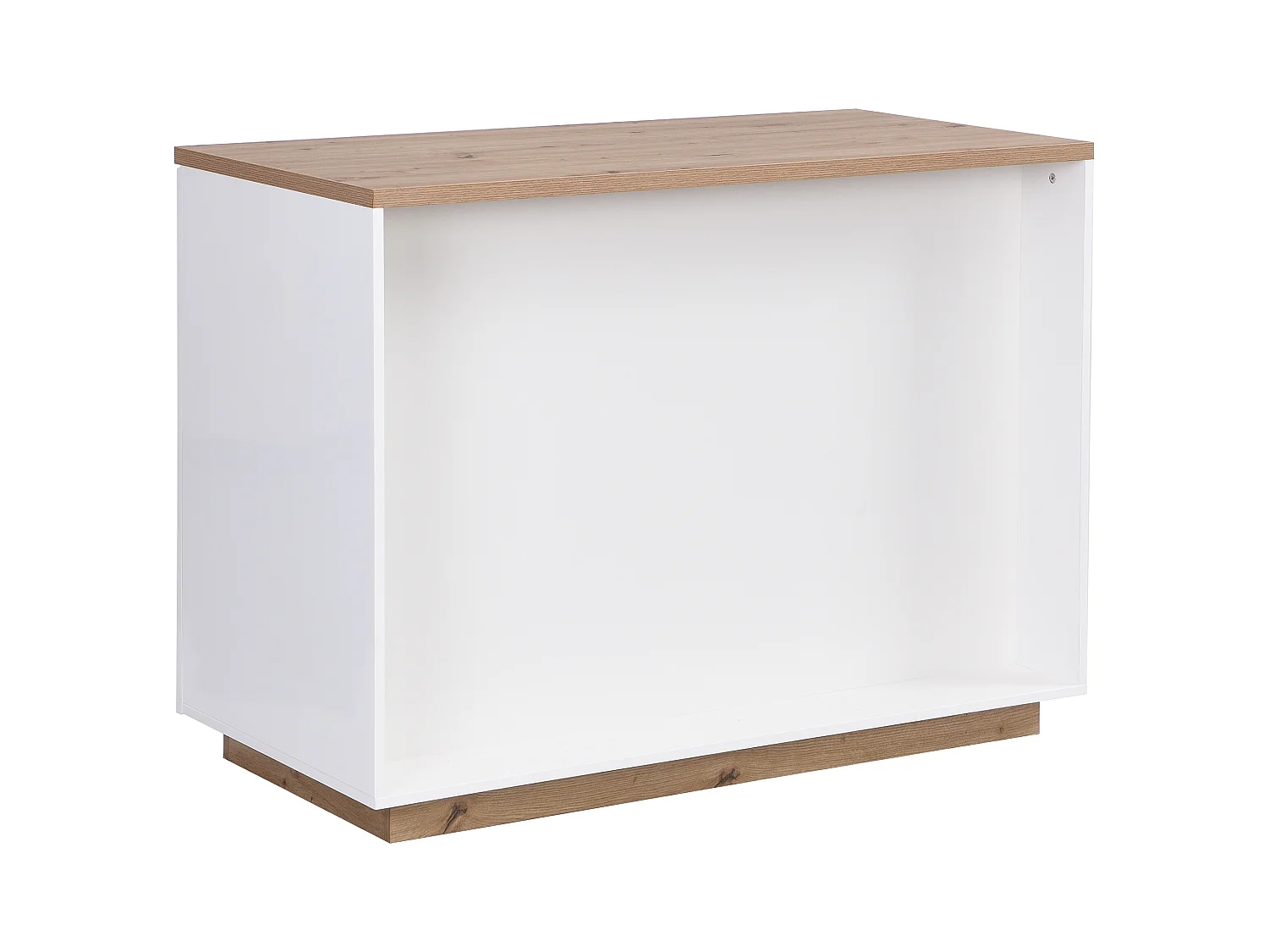 Isla de cocina con 2 puertas y 1 estante de MDF - Natural y blanco CORELINA