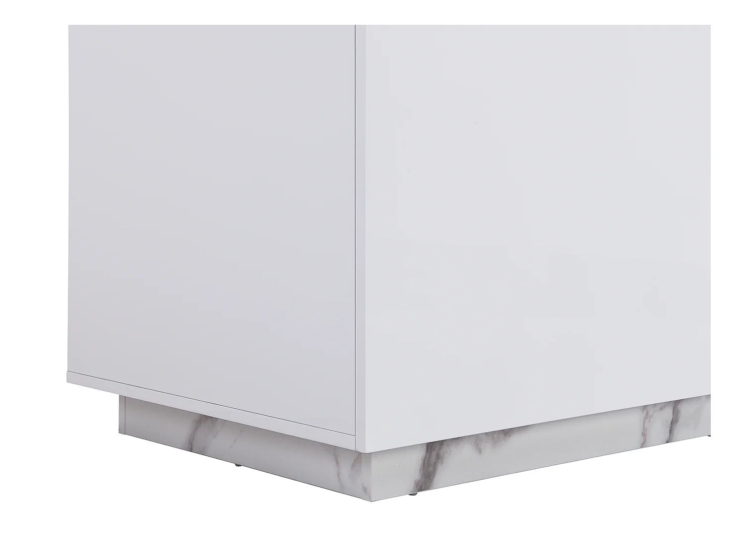 Isla de cocina con 2 puertas y 1 estante de MDF - Efecto mármol blanco - CORELINA