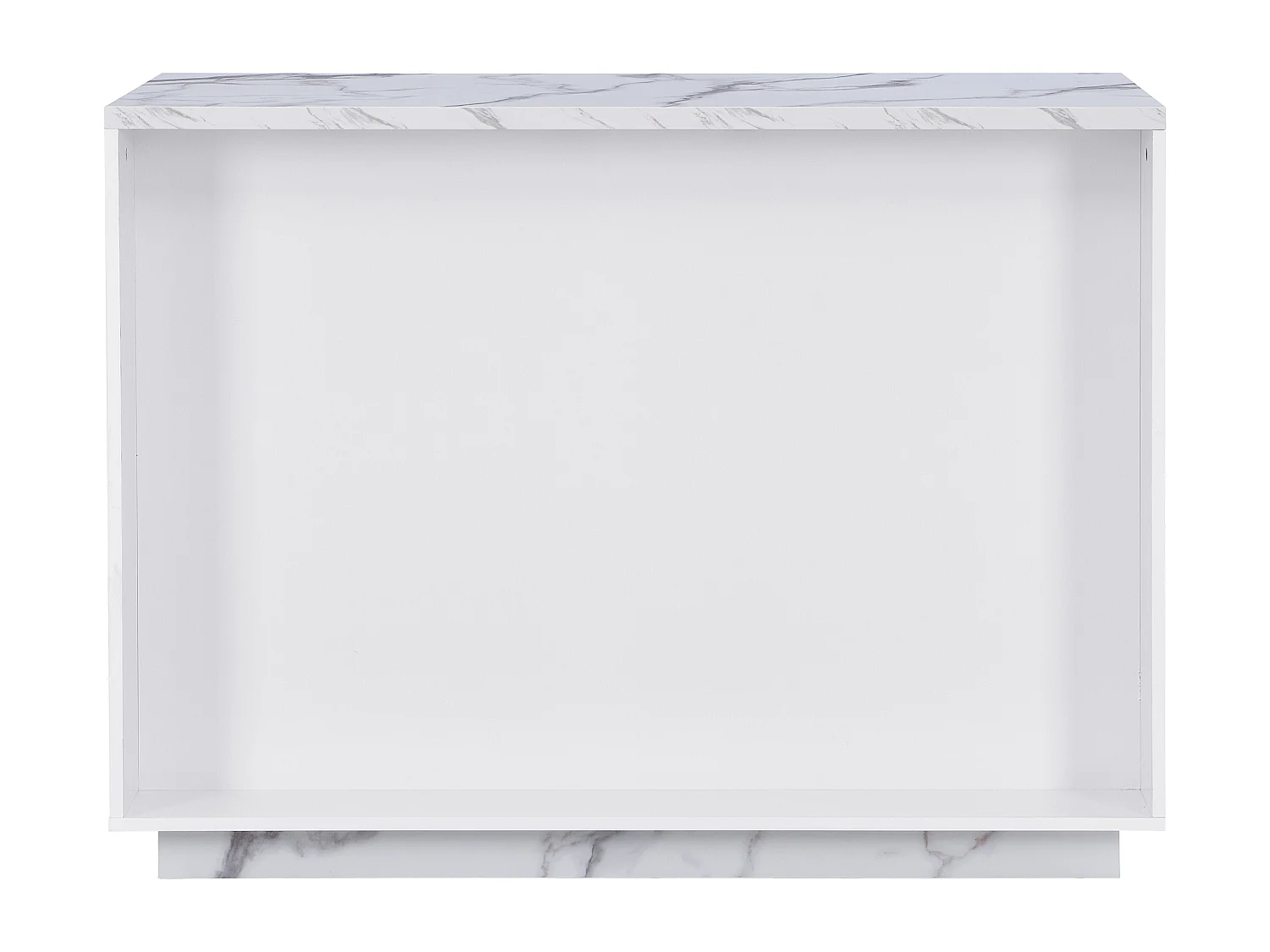 Centraal keukeneiland met 2 deuren en 1 nis van mdf - Marmereffect - CORELINA