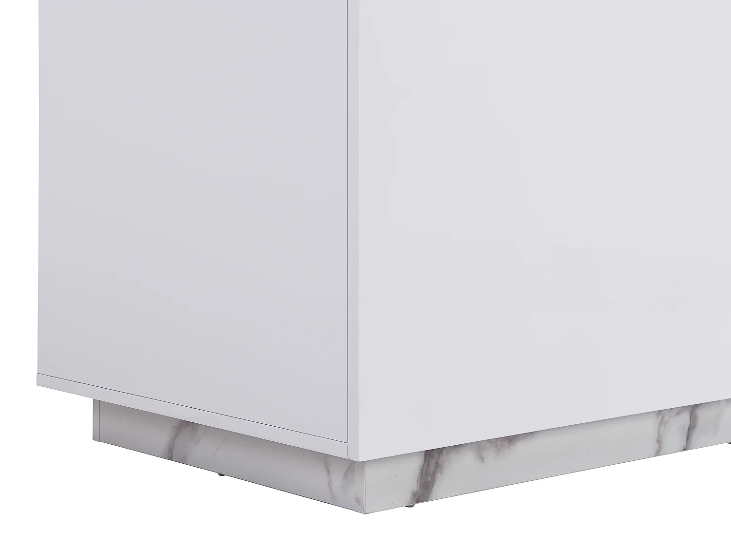 Centraal keukeneiland met 2 deuren en 1 nis van mdf - Marmereffect - CORELINA