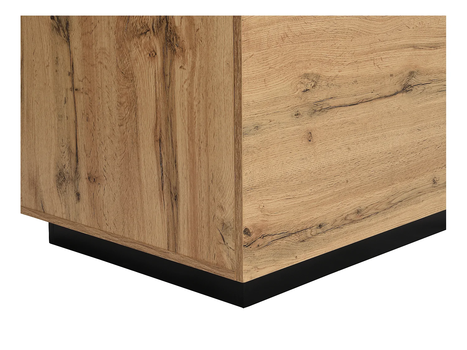 Isola centrale da cucina con 2 ante e 1 nicchia in MDF Naturale e Nero - CORELINA