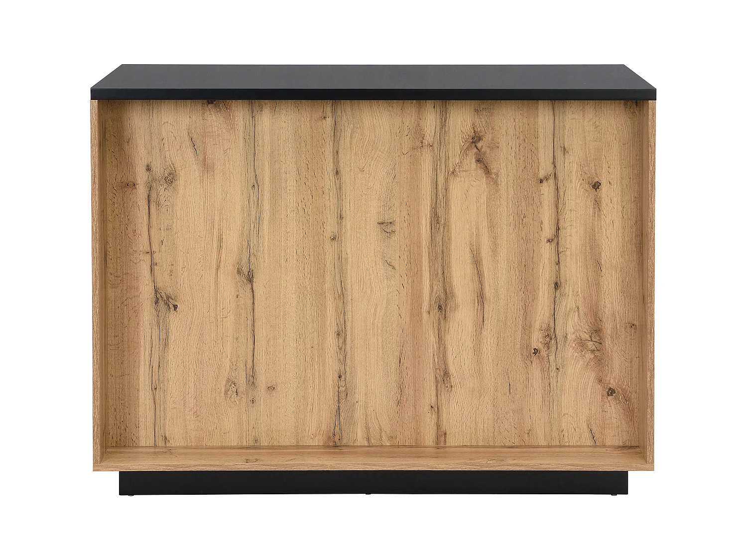 Isla de cocina con 2 puertas y 1 estante de MDF - Natural y negro - CORELINA