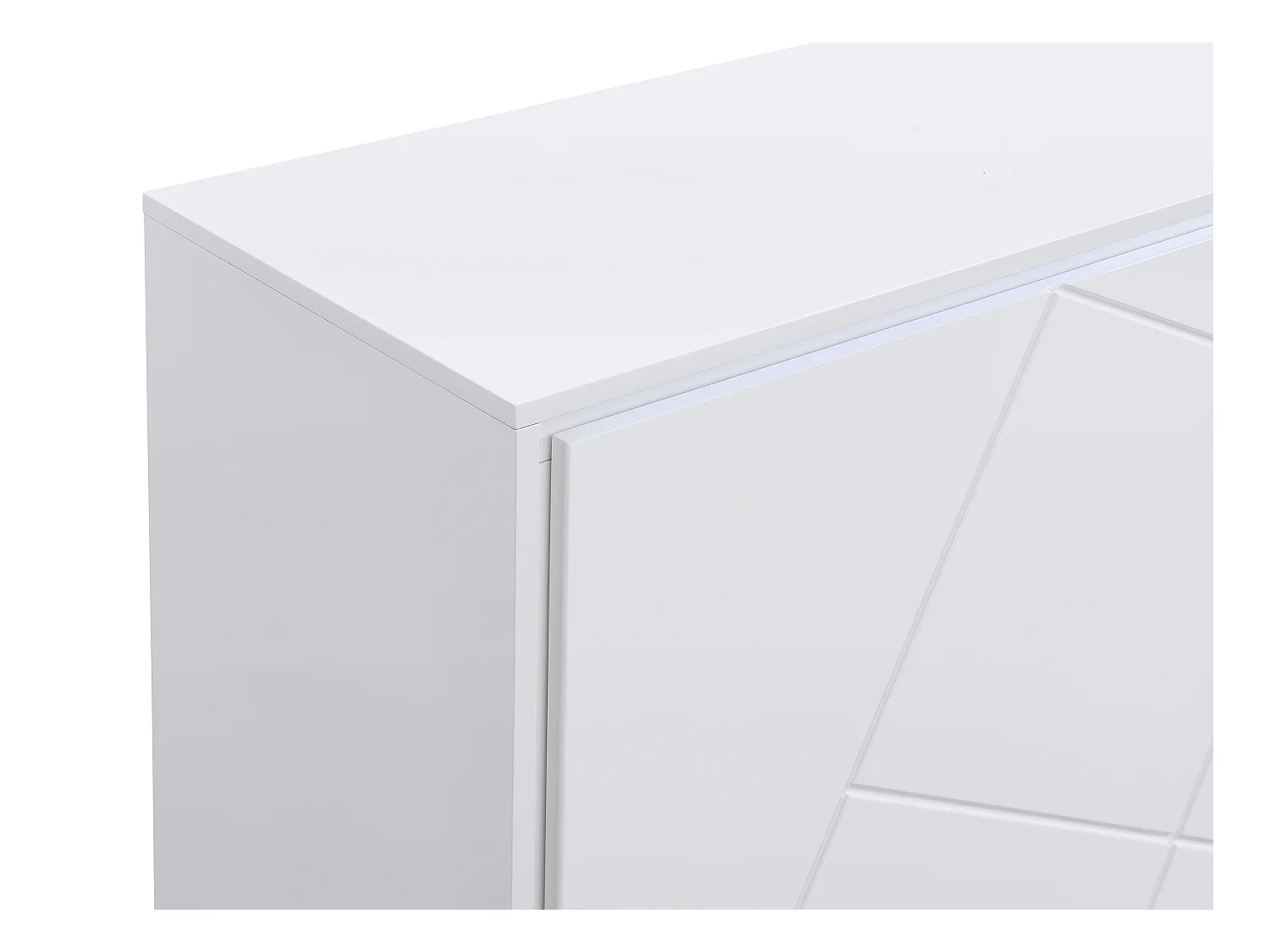 Table basse 2 tiroirs avec LEDs en MDF - Blanc laqué - SALIANO