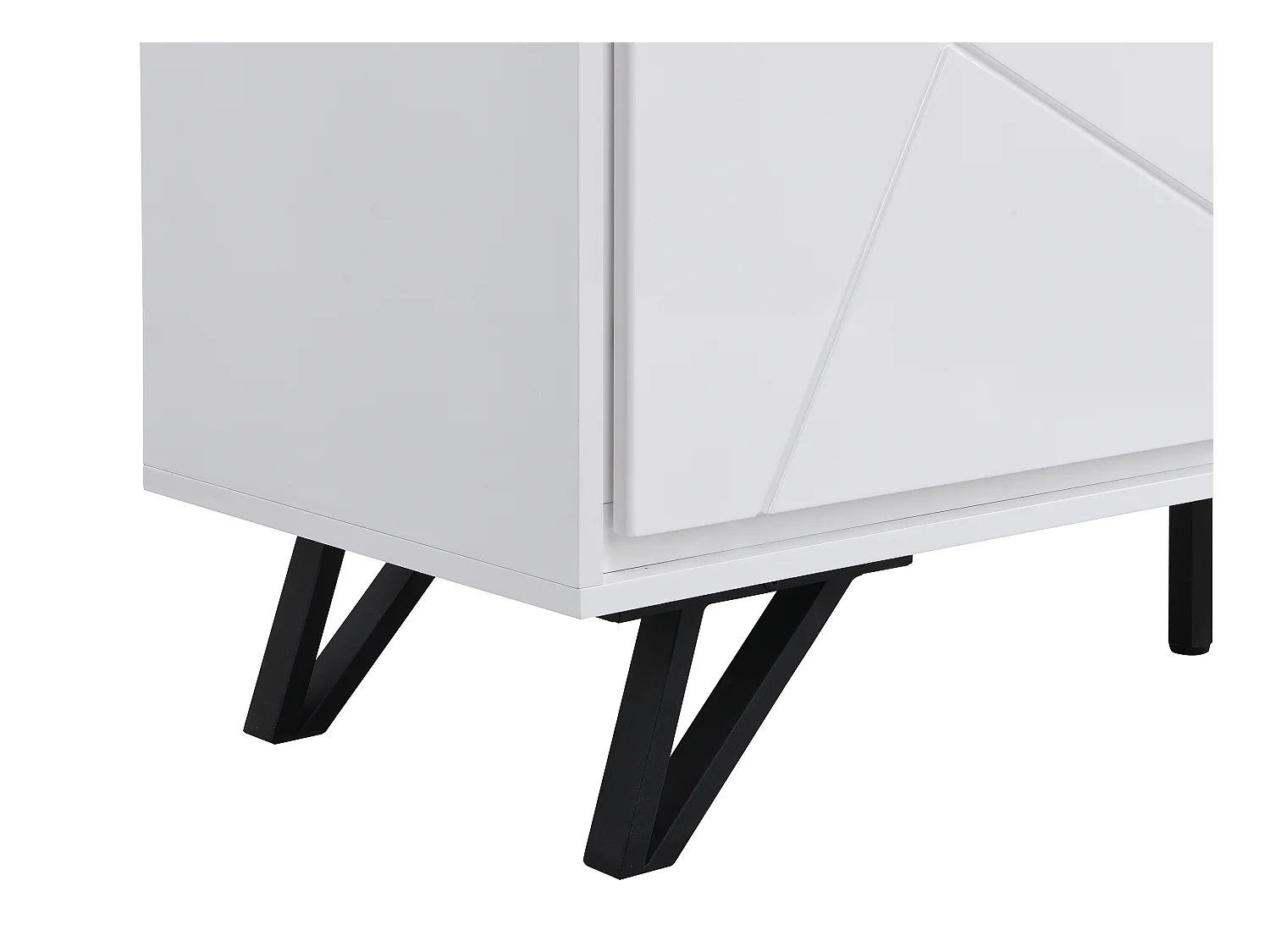 Table basse 2 tiroirs avec LEDs en MDF - Blanc laqué - SALIANO