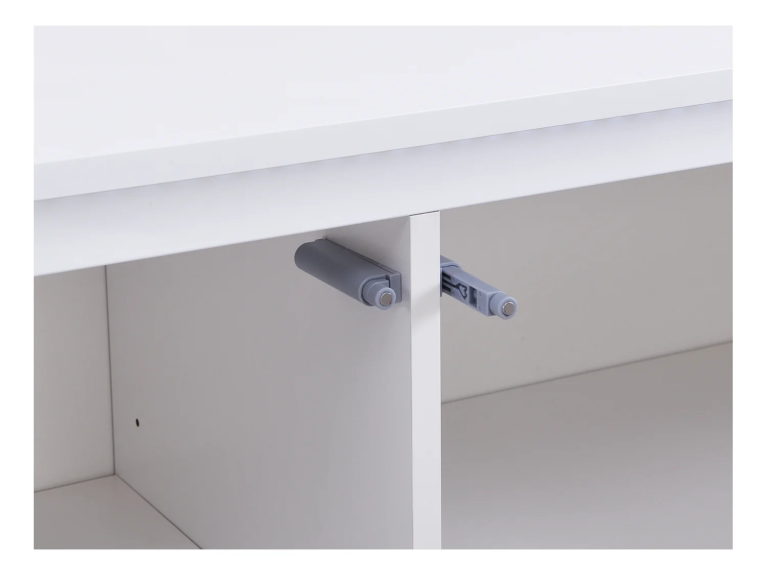 Couchtisch mit 2 Schubladen & LED-Beleuchtung aus MDF - Weiß lackiert - SALIANO