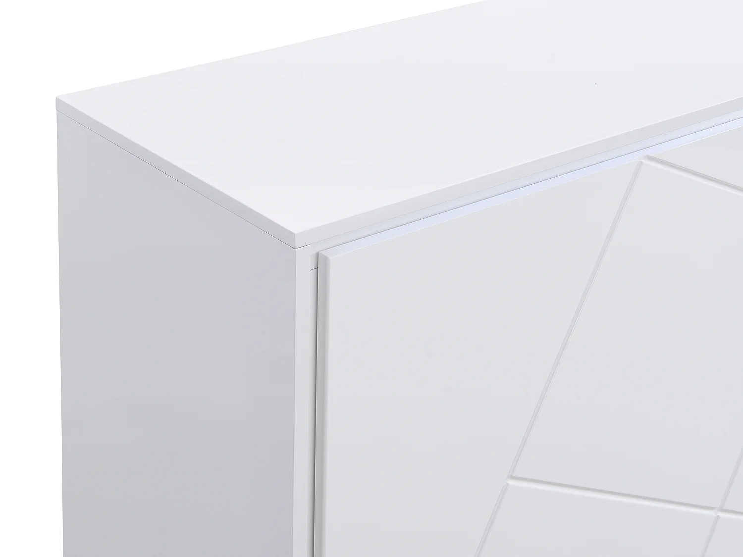 Salontafel met 2 lades met ledverlichting van mdf - Wit gelakt - SALIANO