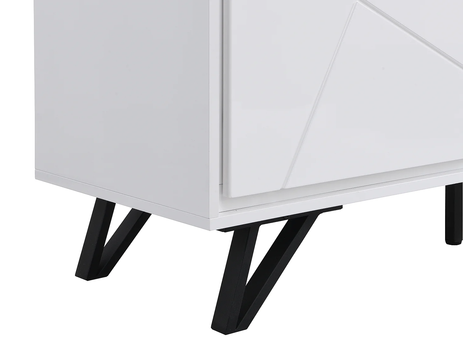 Salontafel met 2 lades met ledverlichting van mdf - Wit gelakt - SALIANO