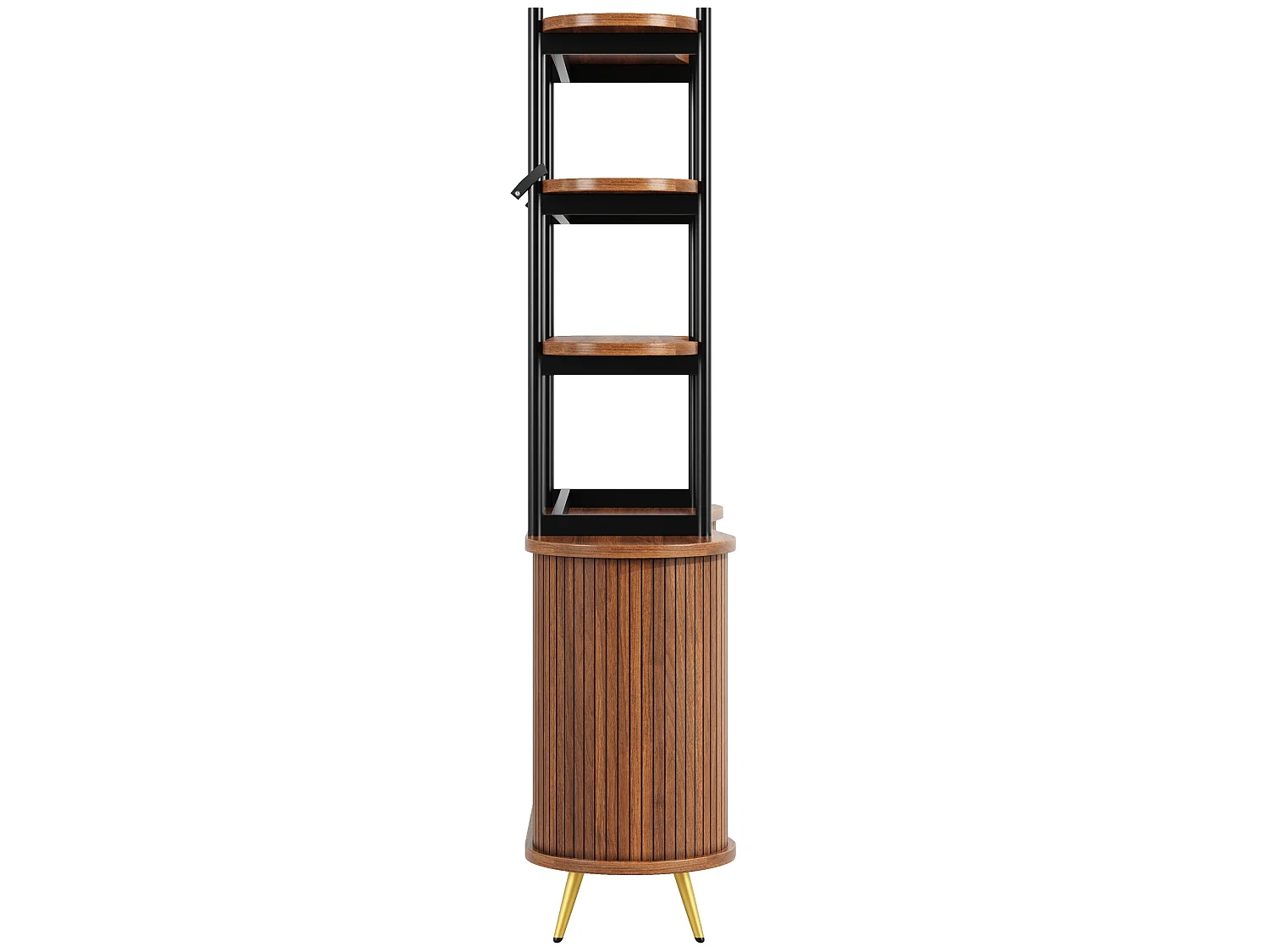 Buffet avec portes coulissantes et étagère ouverte - Marron foncé