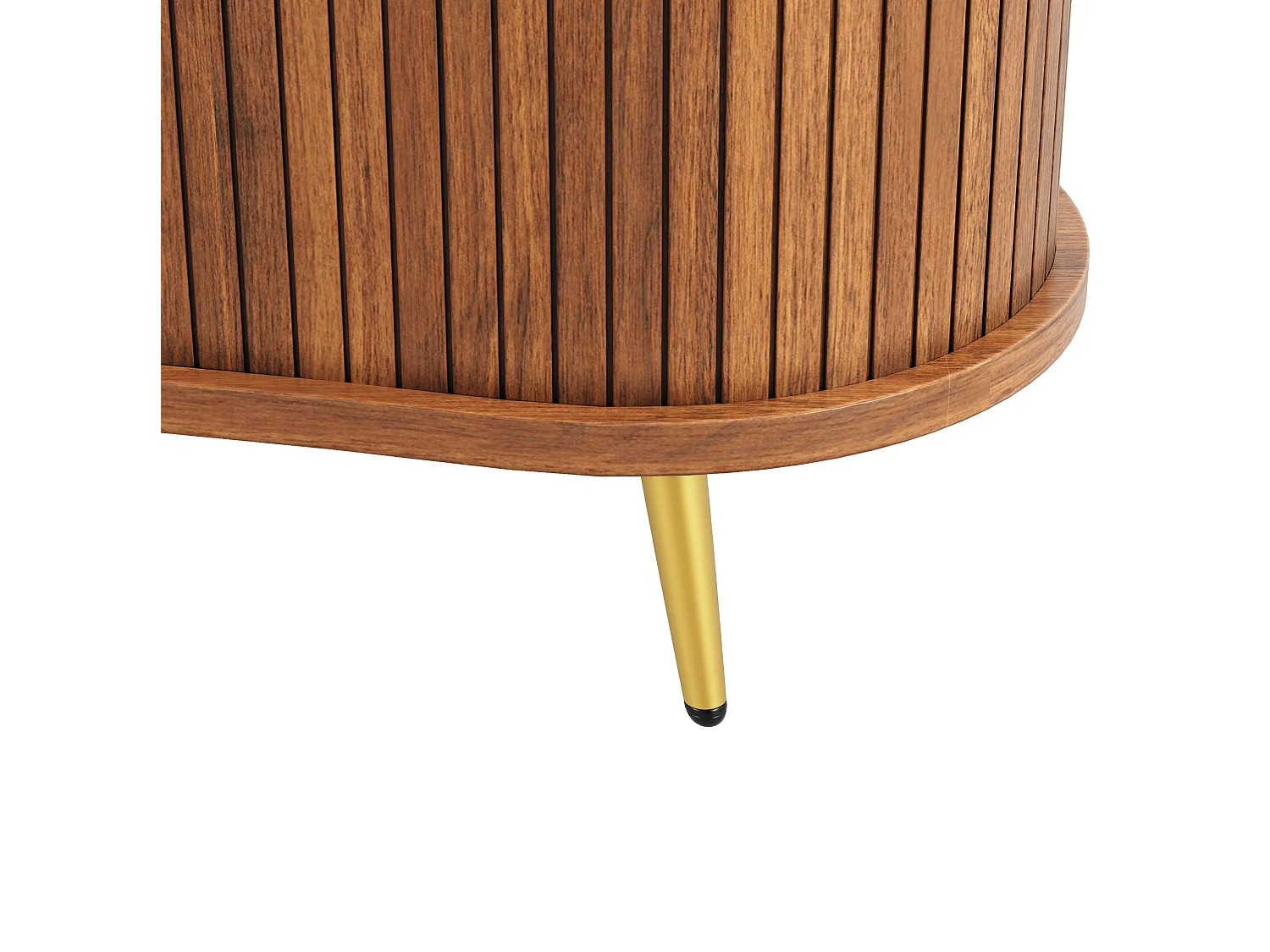 Buffet avec portes coulissantes et étagère ouverte - Marron foncé