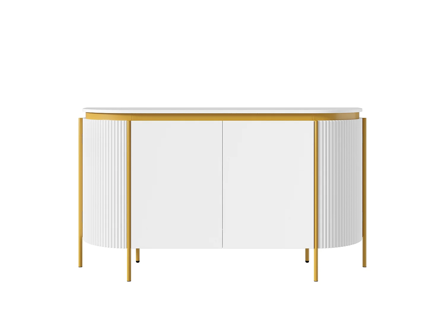 Sideboard med 4 dörrar och kabelhantering – Vitt