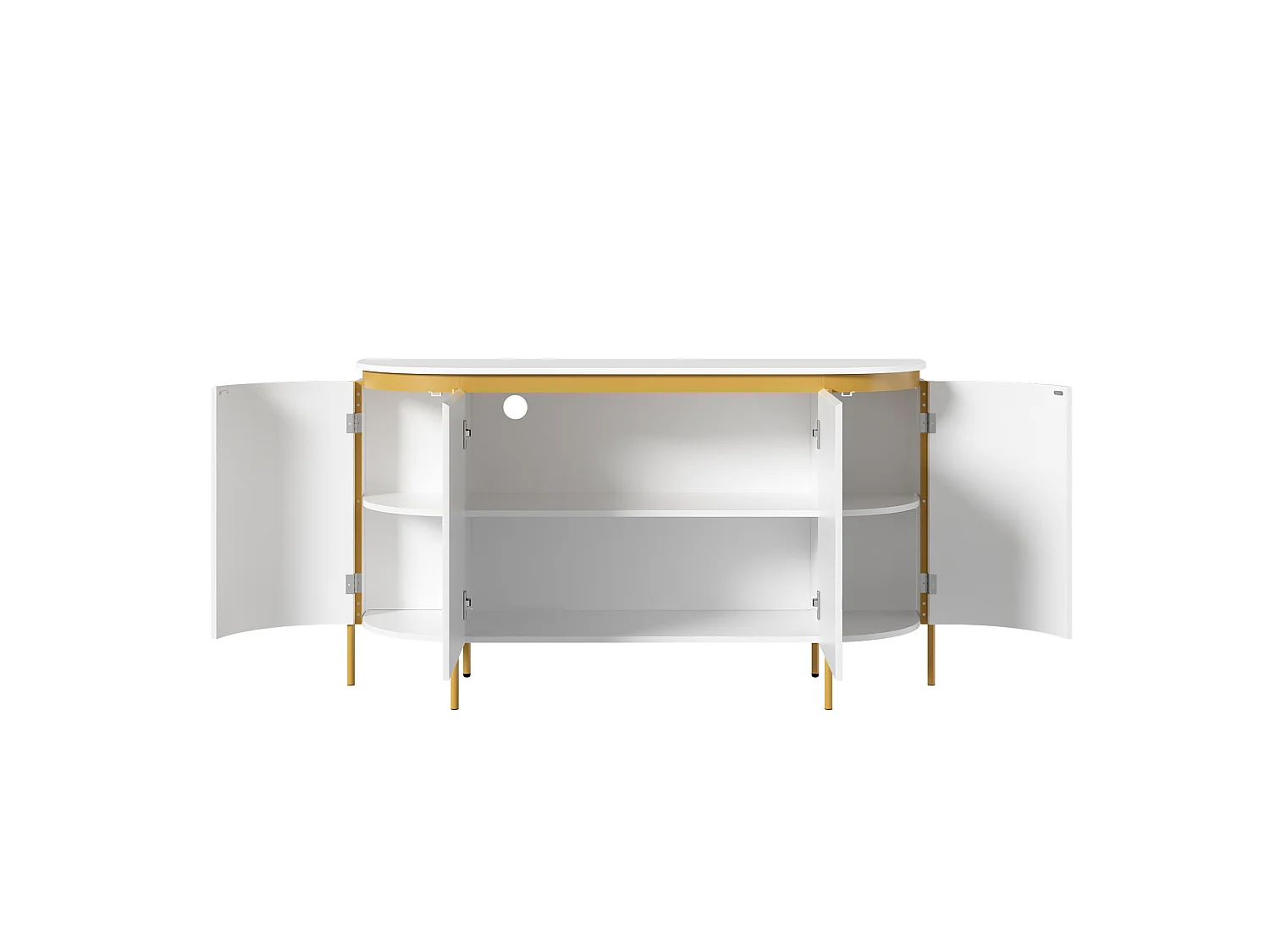 Sideboard med 4 dörrar och kabelhantering – Vitt