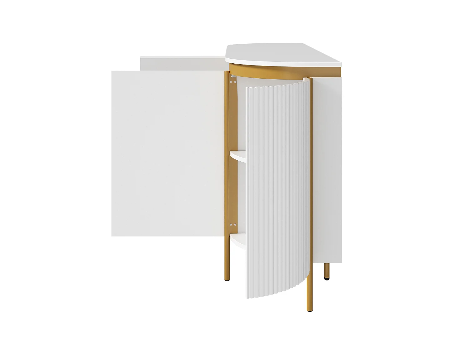 Sideboard med 4 dörrar och kabelhantering – Vitt