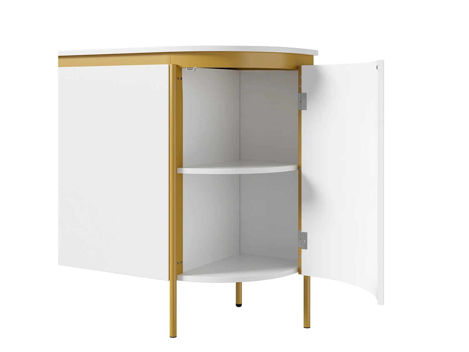 Sideboard med 4 dörrar och kabelhantering – Vitt