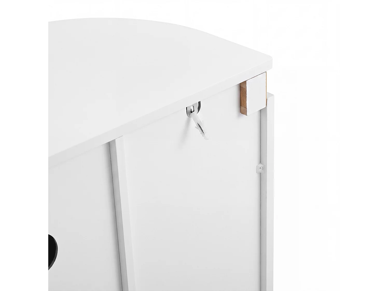 Sideboard med 4 dörrar och kabelhantering – Vitt