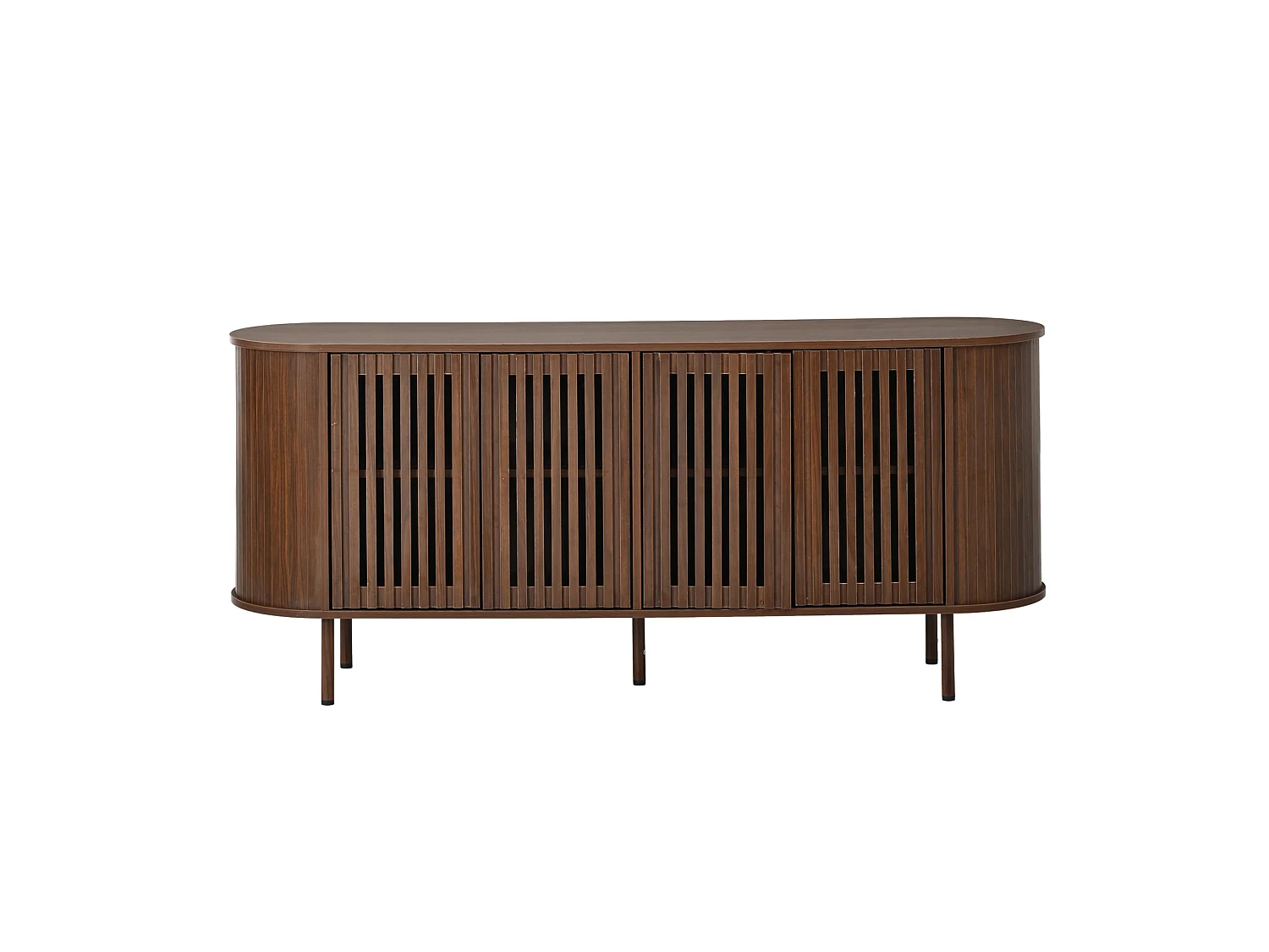 Buffet 160 x 40 x 70 cm avec 4 portes et étagères réglables - Marron