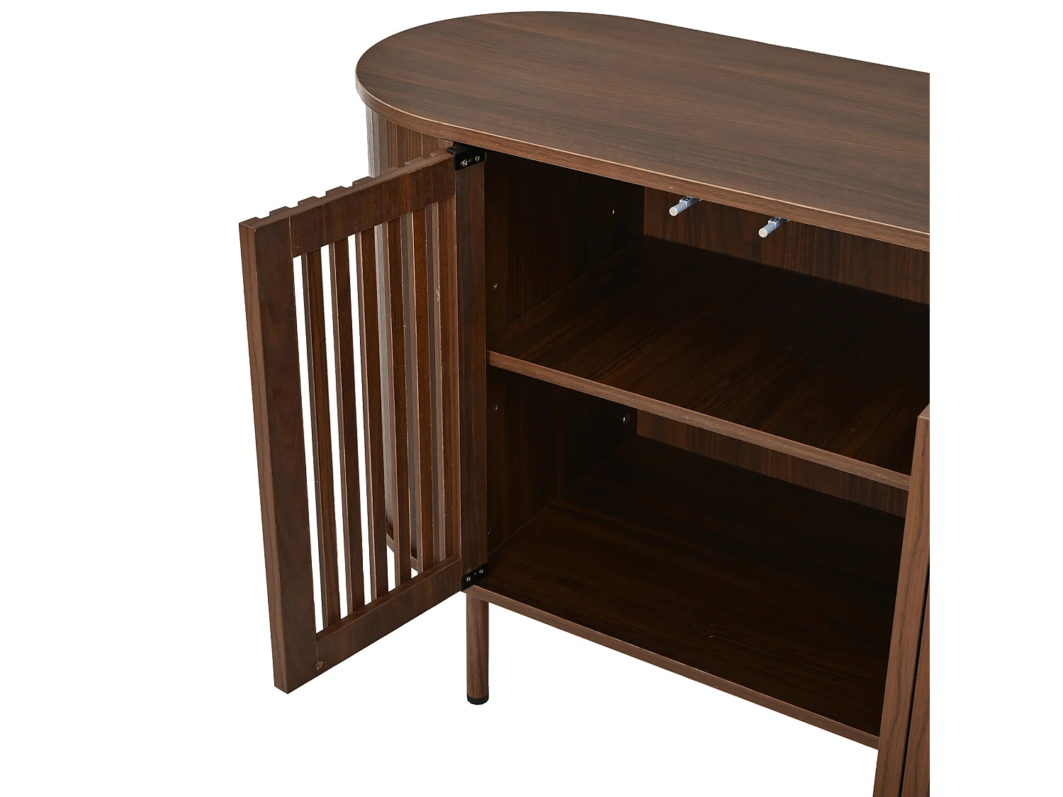 Buffet 160 x 40 x 70 cm avec 4 portes et étagères réglables - Marron