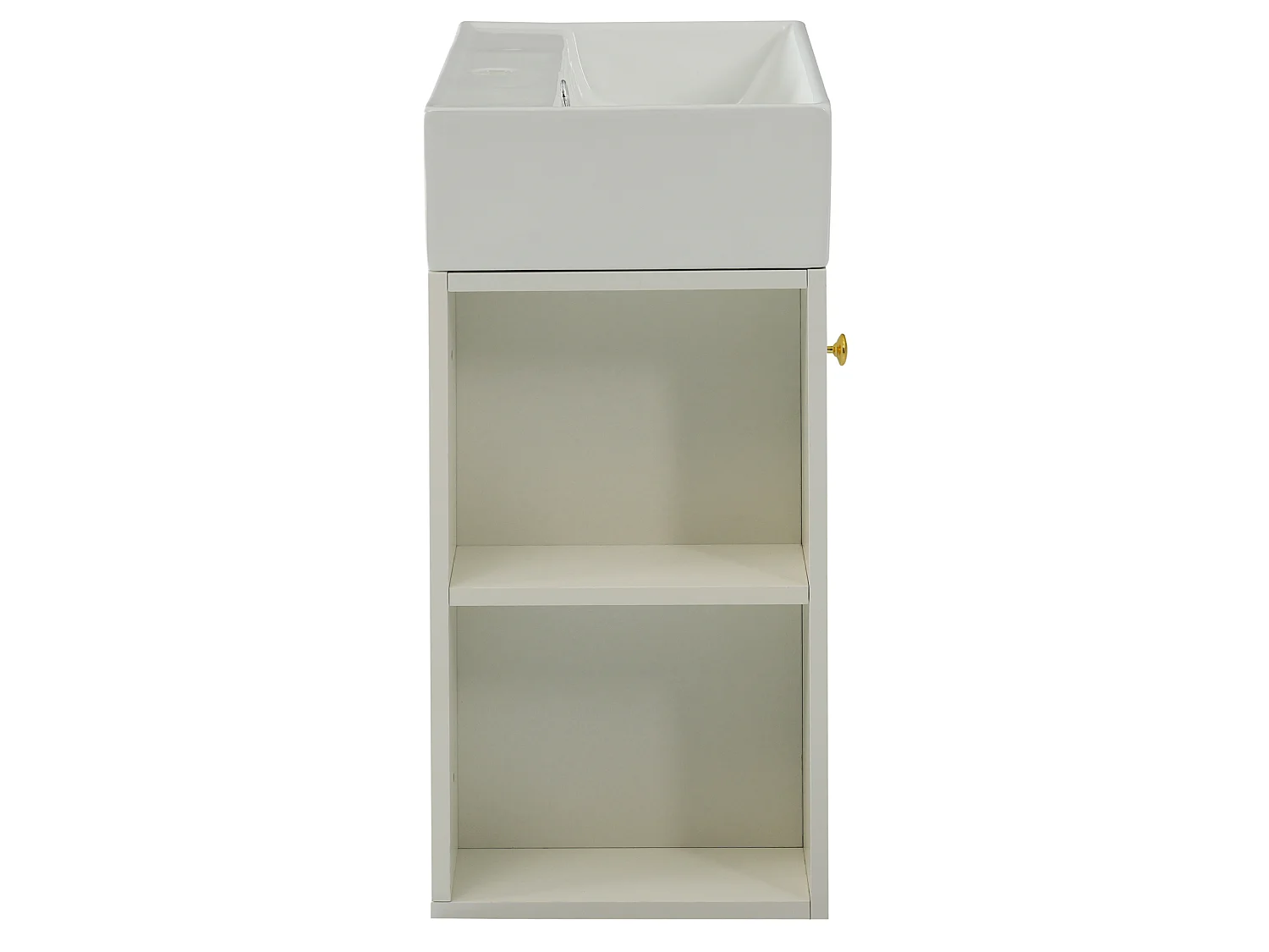 Meuble de salle de bain suspendu avec vasque à encastrer - Blanc - 55 cm