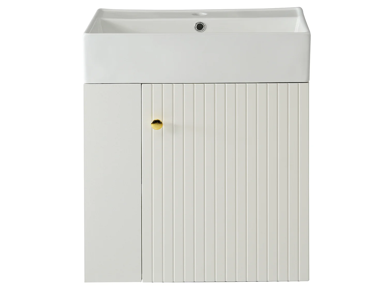 Meuble de salle de bain suspendu avec vasque à encastrer - Blanc - 55 cm