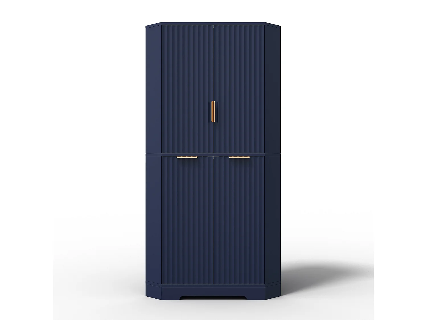 Buffet d'angle avec 4 portes et étagères réglables - Bleu 60 × 60 × 172 cm